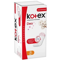 Прокладки ежедневные Kotex (Котекс) Deo Normal, 56 шт