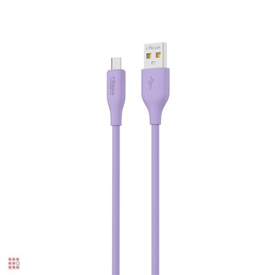 Кабель для зарядки Базовый microUSB, 1м, Быстрая зарядка 2.4А, 12W, прорезиненный, 4 цвета