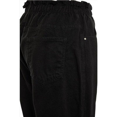 Черные джинсы для мам с высокой талией и эластичной резинкой на талии TBBAW23JE00002