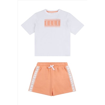 Elle Junior Girls White T-Shirt and Shorts Set