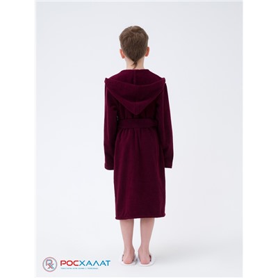 Детский махровый халат с капюшоном темно-бордовый МЗ-04 (122)