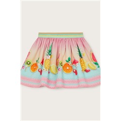 Fruit Embroidered Ombre Skirt