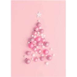 Блокнот с резинкой "Pink Christmas tree" (розовый). А5, твердый переплет, 192 стр.