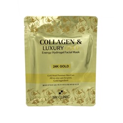 3W CLINIC Collagen & Luxury Gold Energy Hydrogel Facial Mask Гидрогелевая маска для лица с золотом