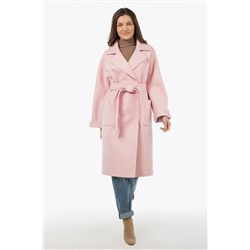 01-10872 Пальто женское демисезонное (пояс) валяная шерсть розовый