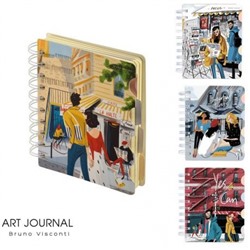 Блокнот на спирали А6 120л с разделителями "ART JOURNAL" 4 вида 3-568 Bruno Visconti