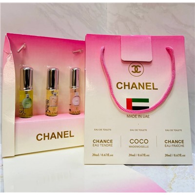 Подарочный парфюмерный набор Chanel 3x20 ml women ОАЭ