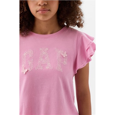 Gap Logo Short Flutter Sleeve Crew Neck T-Shirt (4-13yrs)