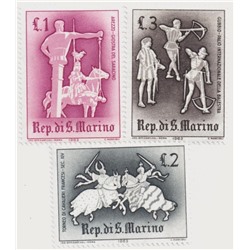 Набор негашеных почтовых марок Сан-Марино, 1963 год, Средневековый турнир