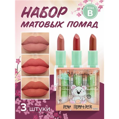 NJ Cosmetics Подарочный набор матовых помад для губ, тон B