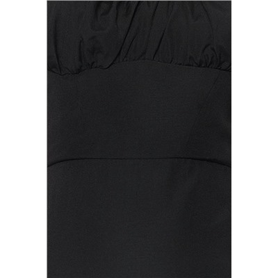 Черное мини-платье с воротником на бретельках TWOSS23EL02226