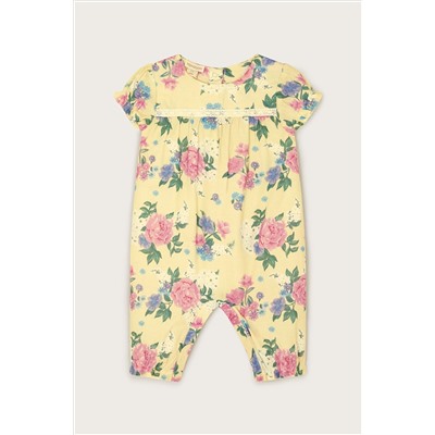 Monsoon Newborn Yellow Floral Romper