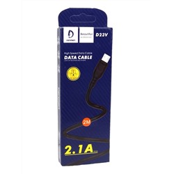 Кабель USB - Micro DENMEN D23V 2.1A (черный) 2м .