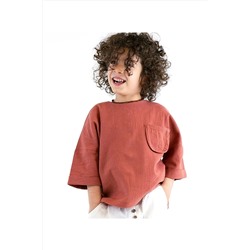 Свободная рубашка из ткани Cinnamon Şile с пуговицами на спине CTZGML0022