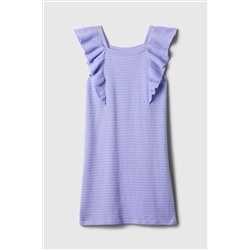 Gap Cotton Knit Ruffle Sleeve Dress