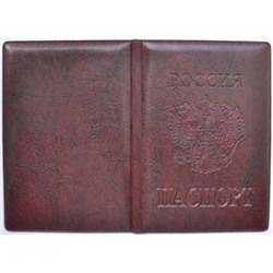 ОП7703 Обложка на паспорт "Стандарт" (мягкая экокожа, бордовая), (МИЛЕНД)