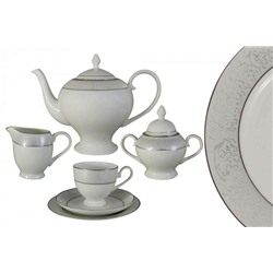 Чайный сервиз "Мелисента" 21 предмет на 6 персон (6 чашек 0,2л, 6 блюдец, 6 тарелок 18см, чайник 1,5
