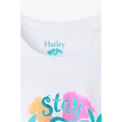 Hatley Stay Golden Ruffle Sleeve Tank White Top