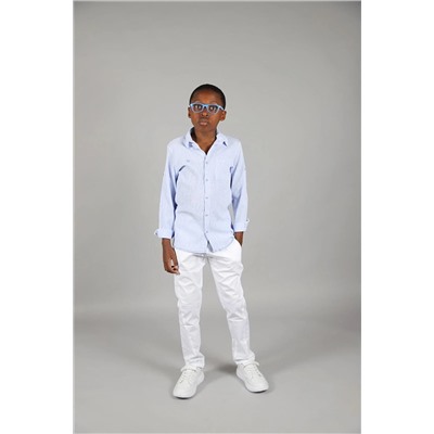 Синяя рубашка с длинным рукавом для мальчика 06–16 лет UDKB.NNC.123120.M