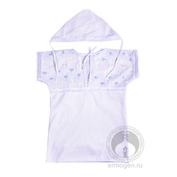 Крестильный набор для мальчика до 1 года (рубашка и чепчик)