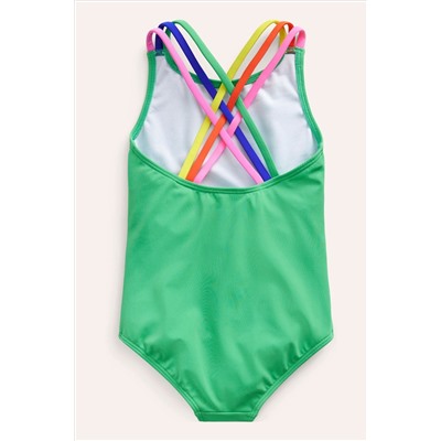 Boden Rainbow Cross-Back Swimsuit