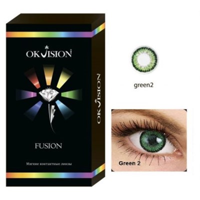 В НАЛИЧИИ линзы okvision fusion green 2 -3,5 BC8.6 DIA 14