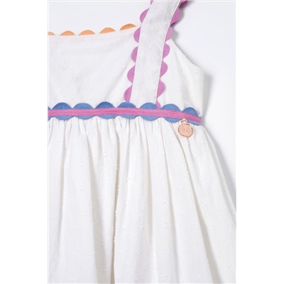 Angel & Rocket Connie White Print Rik Rak Sundress