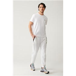 Белые спортивные штаны для бега джоггеров стандартного кроя на гибкой молнии с двумя нитками
