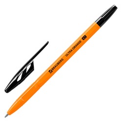 Ручка шариковая BRAUBERG "ULTRA ORANGE", ЧЕРНАЯ, узел 0,7 мм, чернила ГЕРМАНИЯ, наконечник ШВЕЙЦАРИЯ, 143563