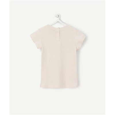 T-SHIRT BÉBÉ FILLE EN COTON BIOLOGIQUE ROSE AVEC IMPRIMÉ