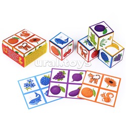 Умные кубики в поддончике. 4 штуки. Что какого цвета? (new)