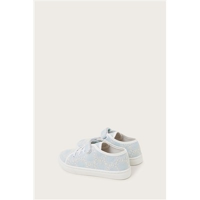 Monsoon Blue Heart Lace Trainers