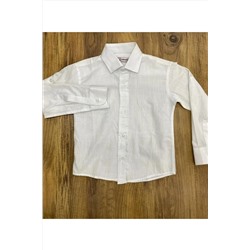 Показ белой льняной школьной рубашки с длинными рукавами для мальчиков 23 апреля и 29 октября ftlla14