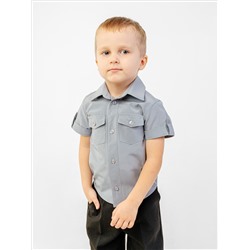 Сорочка Паты с карманами короткий рукав рост 98-116 темно-серая полоска