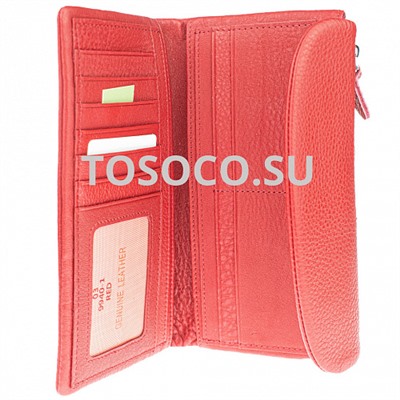 03 9940-1 red кошелек GENUINE LEATHER натуральная кожа 11х20х2