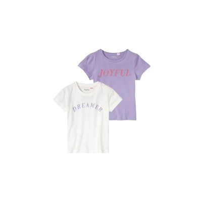 lupilu® Kleinkinder/Kinder Mädchen T-Shirt, 2 Stück, mit Rundhalsausschnitt