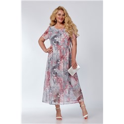 Платье Novella Sharm 3883-O-A-1 Розовый, Серый