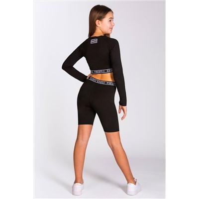 Pineapple Girls Dance Cycling Black Shorts