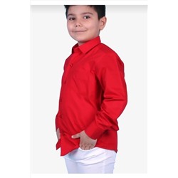 Школьная рубашка из лавсановой ткани с длинными рукавами для мальчиков 23 апреля и 29 октября 1452025BRS11