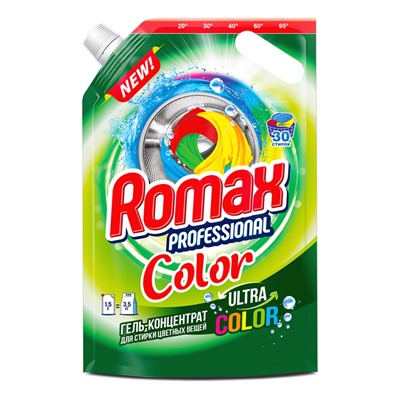 ROMAX PROFESSIONAL Средство для стирки цветного белья Color (дой-пак)1,5кг