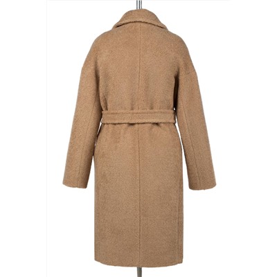 02-3116 Пальто женское утепленное (пояс) вареная шерсть бежевый