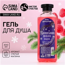 Гель для душа «Волшебного Нового Года», 300 мл, аромат малины, ЧИСТОЕ СЧАСТЬЕ