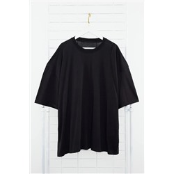 Черная футболка большого размера/широкого кроя из 100% хлопка TMNSS24BF00036