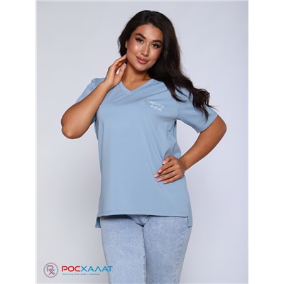 Женская футболка с принтом голубой КФ-02 (4)