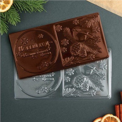 Новый год. Форма для шоколада - плитка «Волшебное время», 18 х 9.5 см