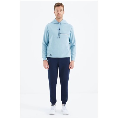 TOMMYLIFE Light Blue — Мужской спортивный костюм с капюшоном цвета индиго — 85223