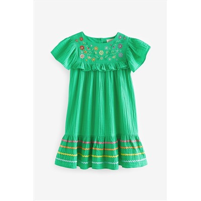 Little Bird by Jools Oliver Floral Embroidered Frill Dress