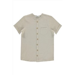 Рубашка для мальчика 10-13 лет цвета камня 401409224Y31