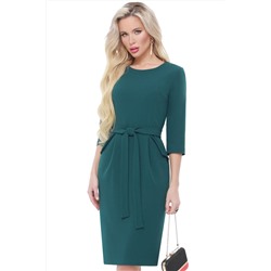 Зелёное платье-футляр с карманами