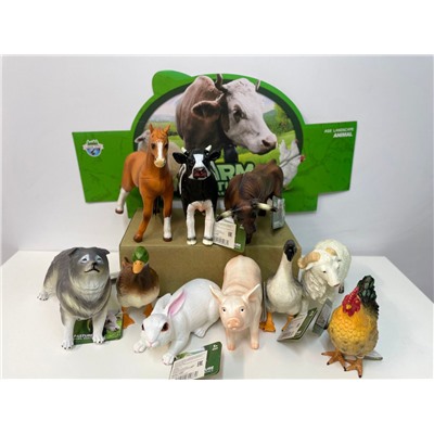 Набор игрушечных фигурок Домашние животные 24 шт./уп., 12 видов.(мягкие)
